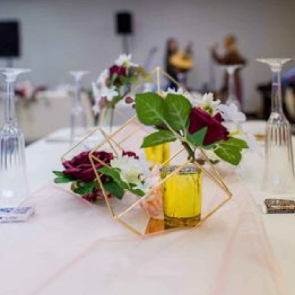 4 set of 3 geometric Lings Moments wedding centerpieces